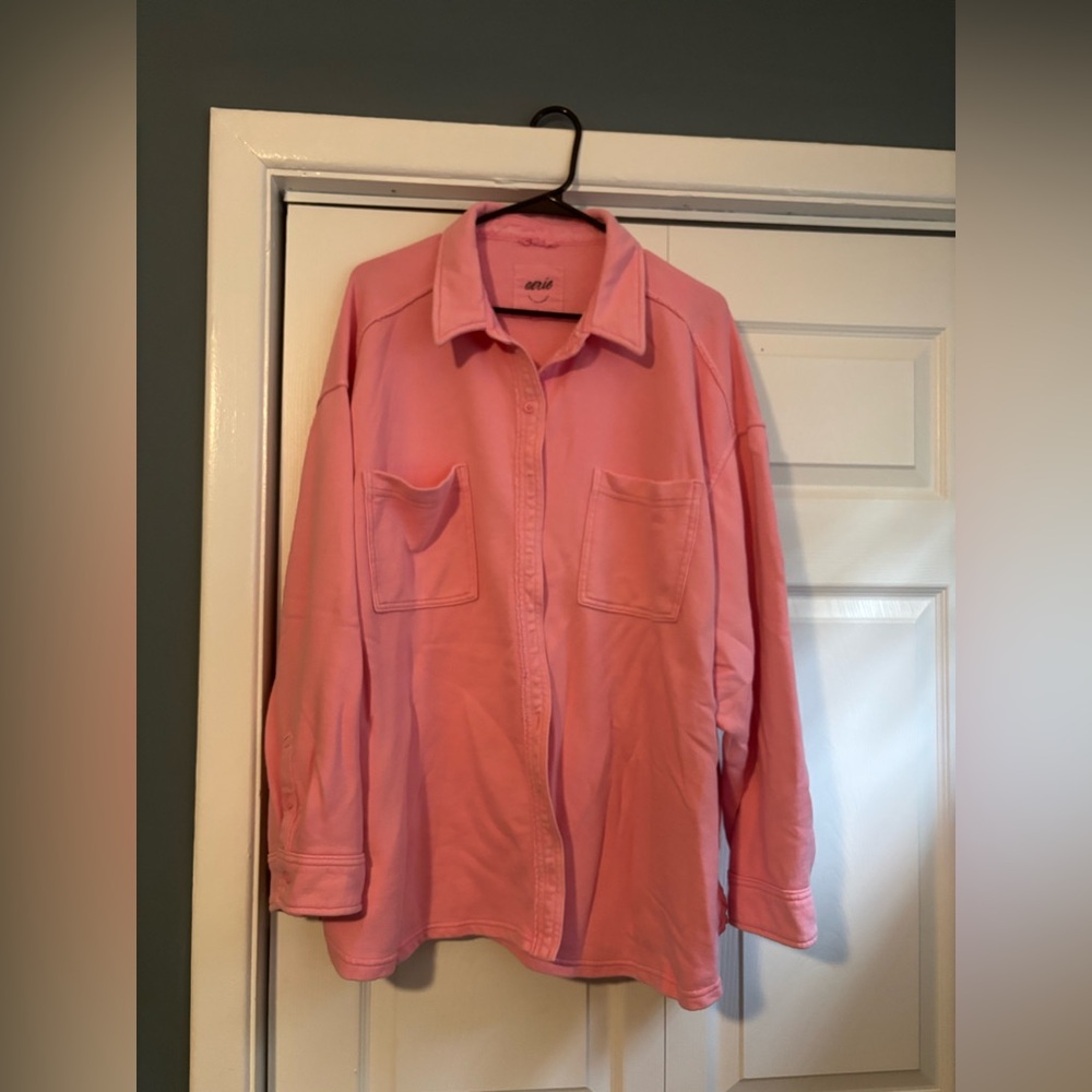 Aerie Pink Casual Button Down Shirt